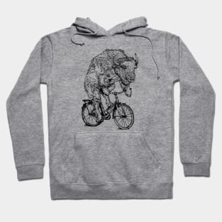 SEEMBO Bison Cycling Bicycle Cyclist Bicycling Biking Biker Bike Hoodie